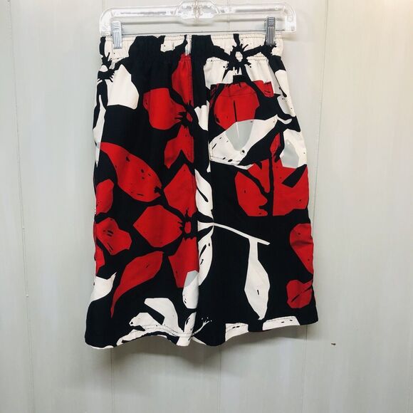 Planks Hawaiian Sz M Red White Blue Hibiscus Board Shorts Swimsuit Swim Trunk - Picture 3 of 11